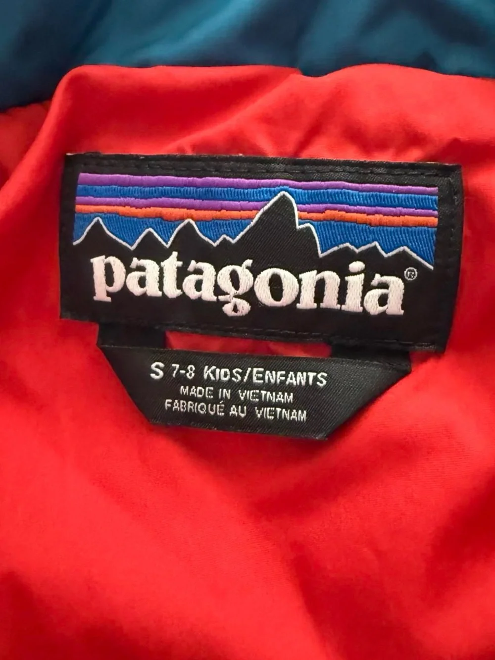 Patagonia Bright Blue Kids Nano Puff Jacket Sz S 7 8 boys girls unisex